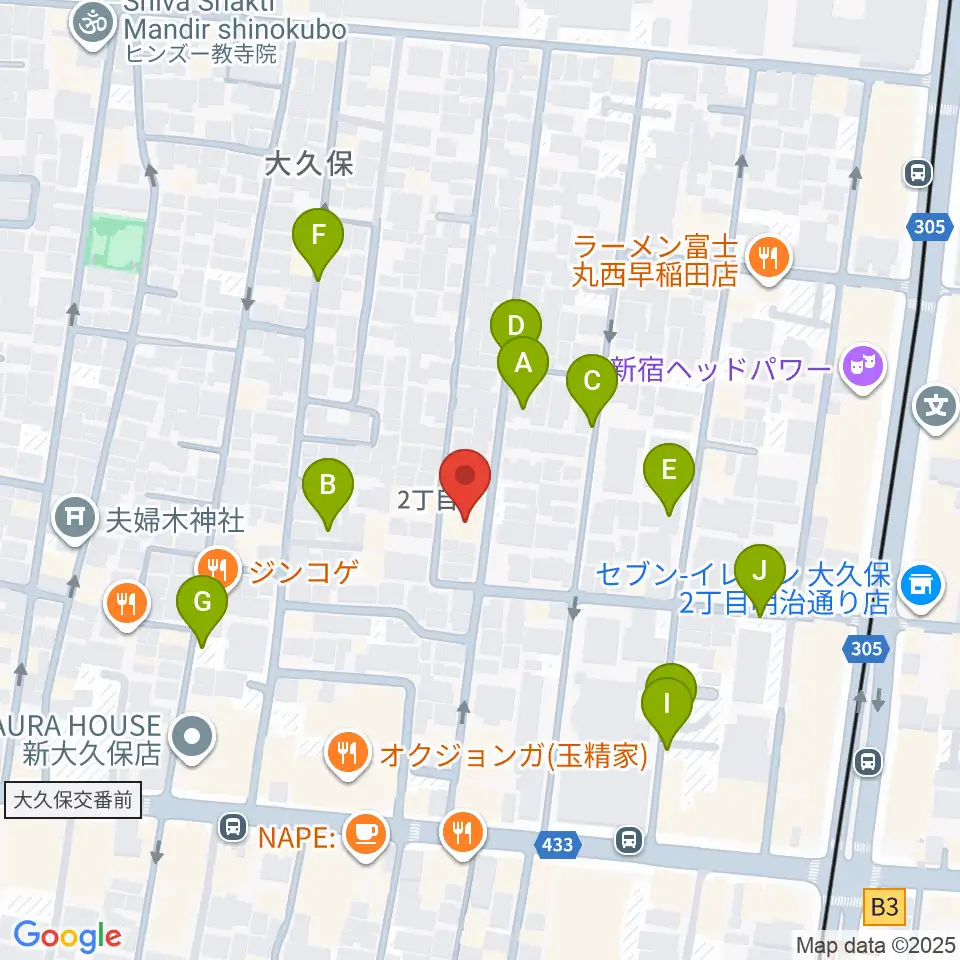 音楽センターおんがく教室周辺の駐車場・コインパーキング一覧地図
