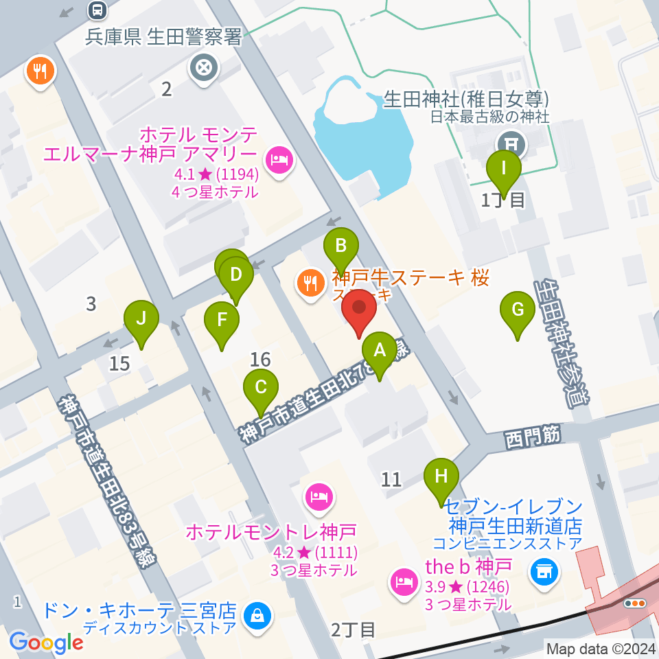 神戸チキンジョージ周辺の駐車場・コインパーキング一覧地図