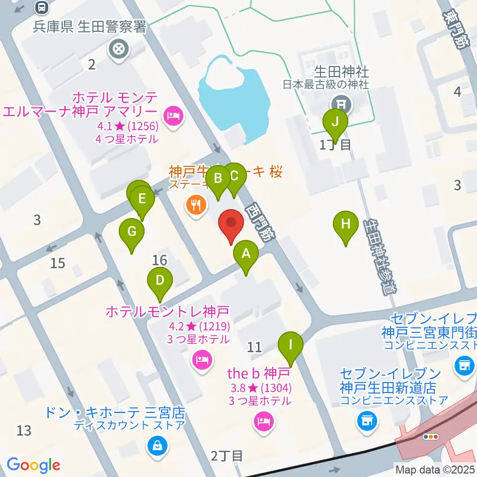 神戸チキンジョージ周辺の駐車場・コインパーキング一覧地図