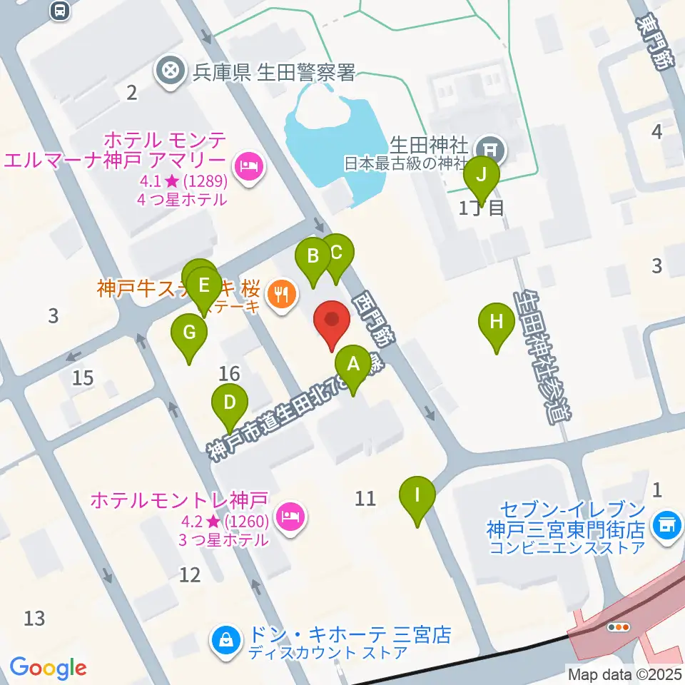 神戸チキンジョージ周辺の駐車場・コインパーキング一覧地図