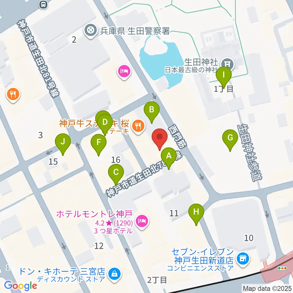 神戸チキンジョージ周辺の駐車場・コインパーキング一覧地図