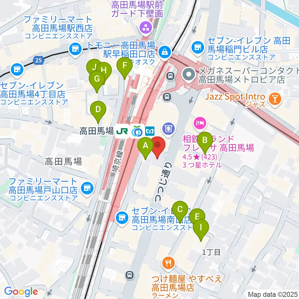 カナリアミュージックスタジオ周辺の駐車場・コインパーキング一覧地図