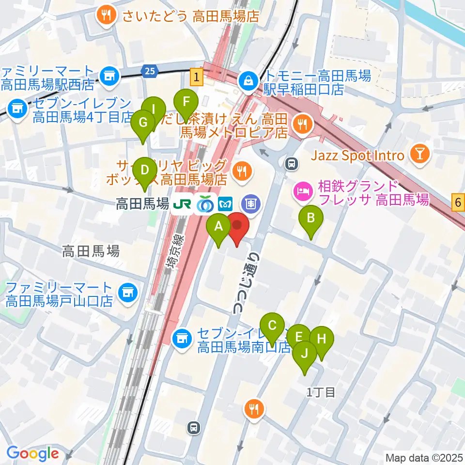 カナリアミュージックスタジオ周辺の駐車場・コインパーキング一覧地図