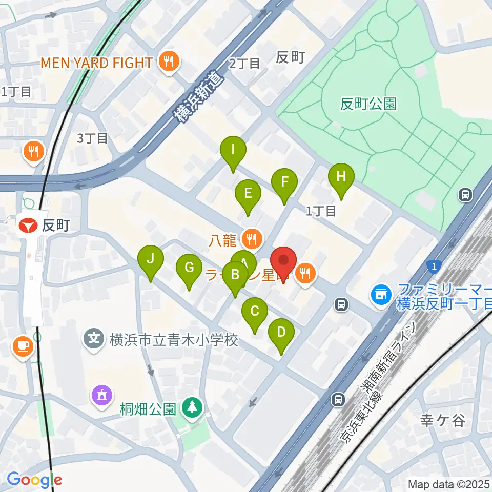 STUDIO楽 横浜反町店周辺の駐車場・コインパーキング一覧地図