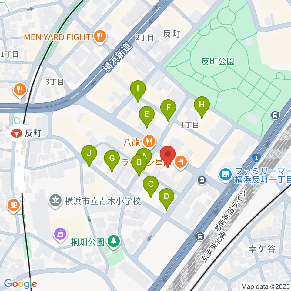STUDIO楽 横浜反町店周辺の駐車場・コインパーキング一覧地図