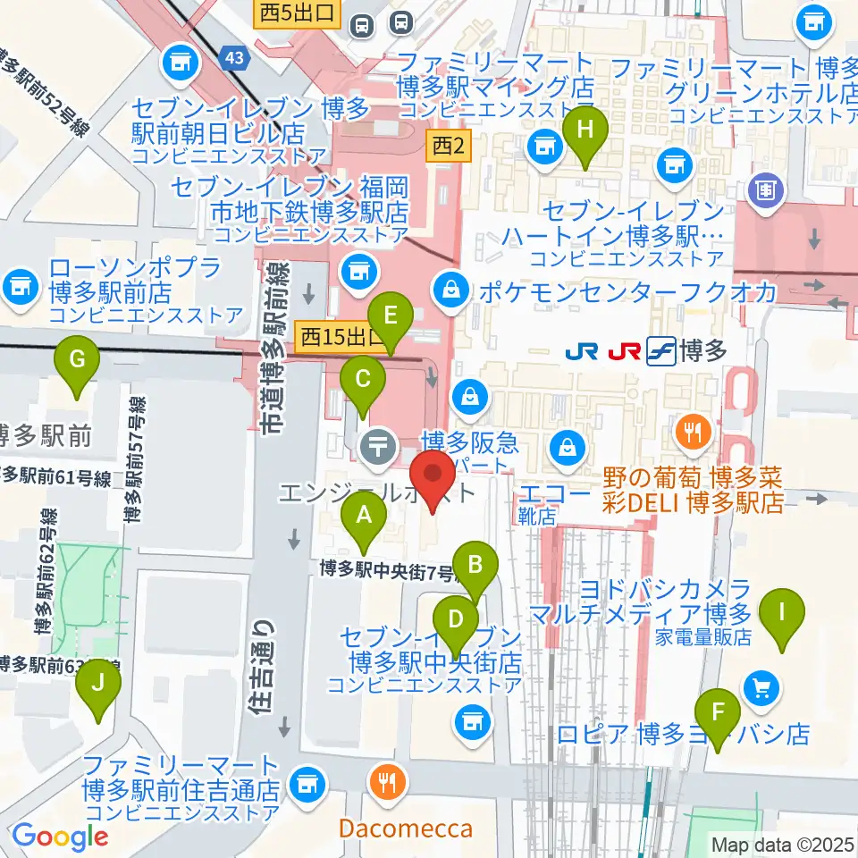 HMV&BOOKS HAKATA周辺の駐車場・コインパーキング一覧地図