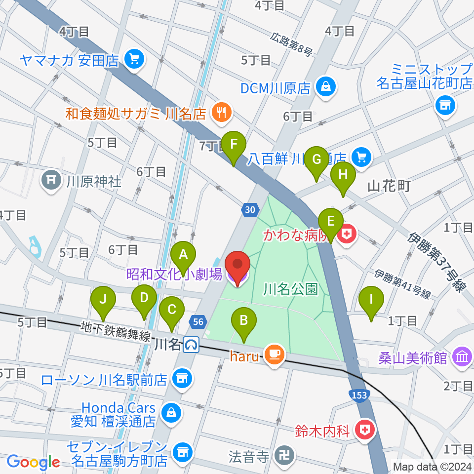 昭和文化小劇場周辺の駐車場・コインパーキング一覧地図