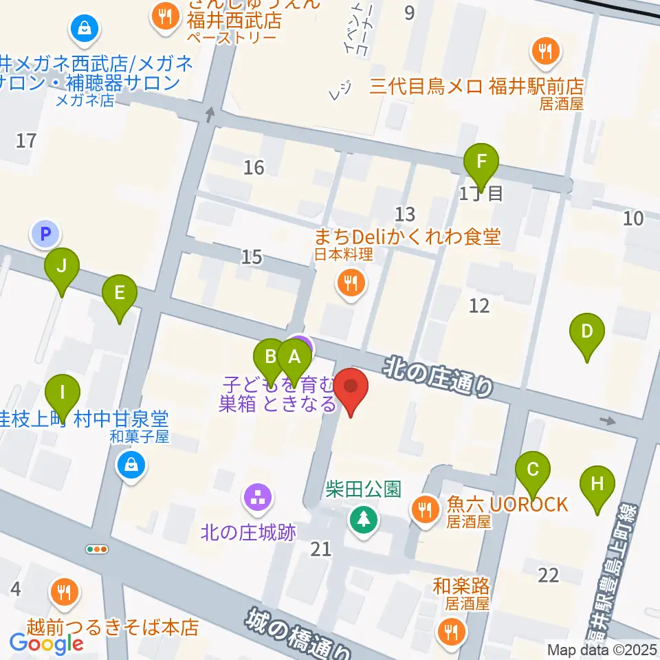 福井 北ノ庄クラシックス周辺の駐車場・コインパーキング一覧地図