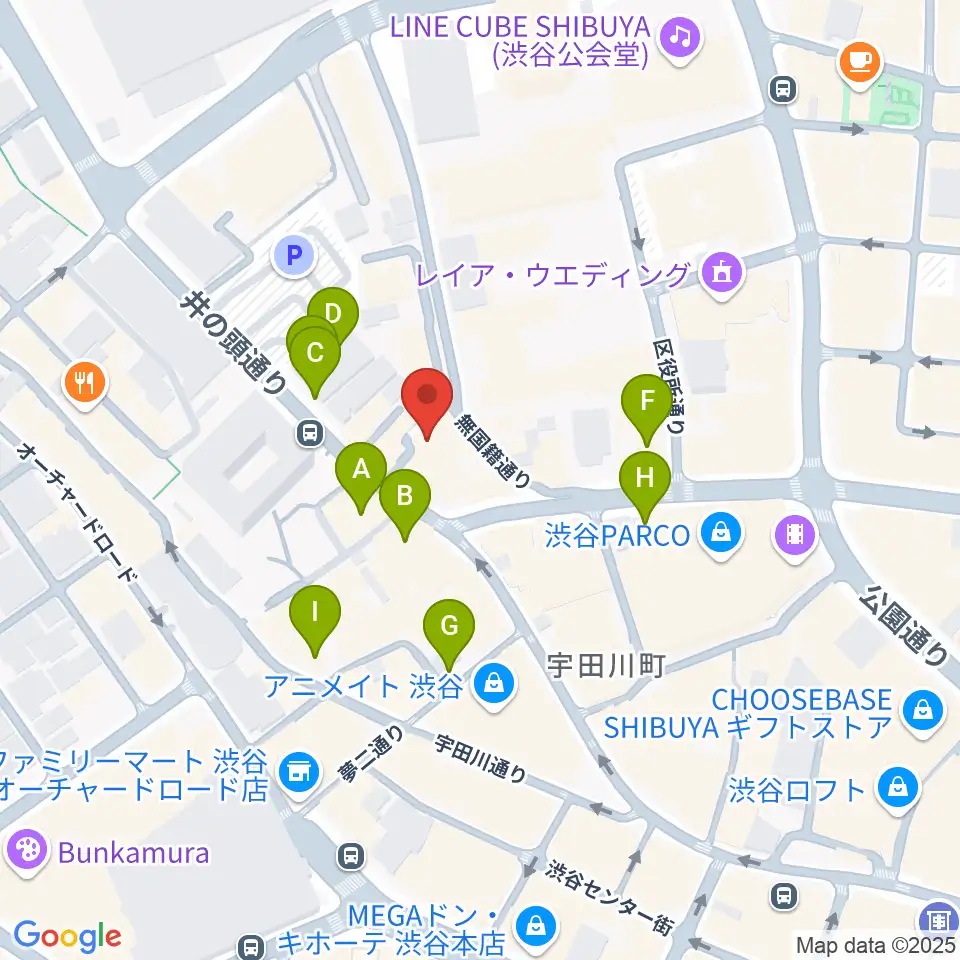 渋谷NERDS周辺の駐車場・コインパーキング一覧地図