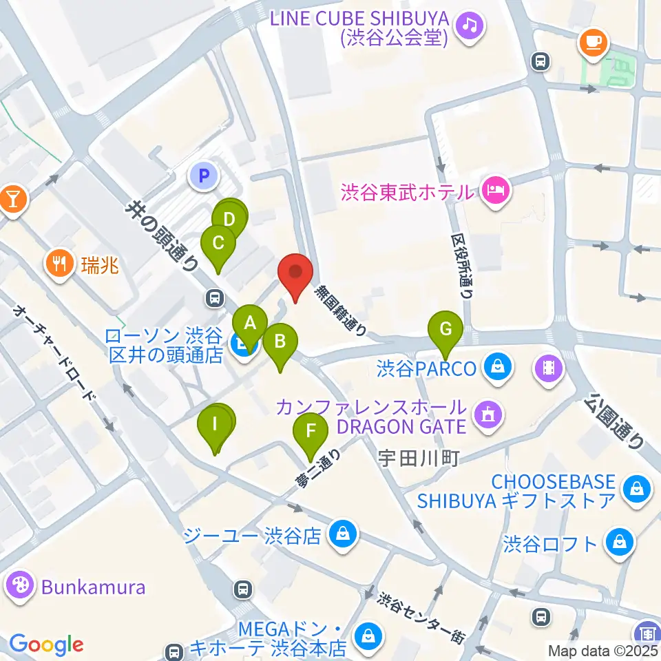 渋谷NERDS周辺の駐車場・コインパーキング一覧地図