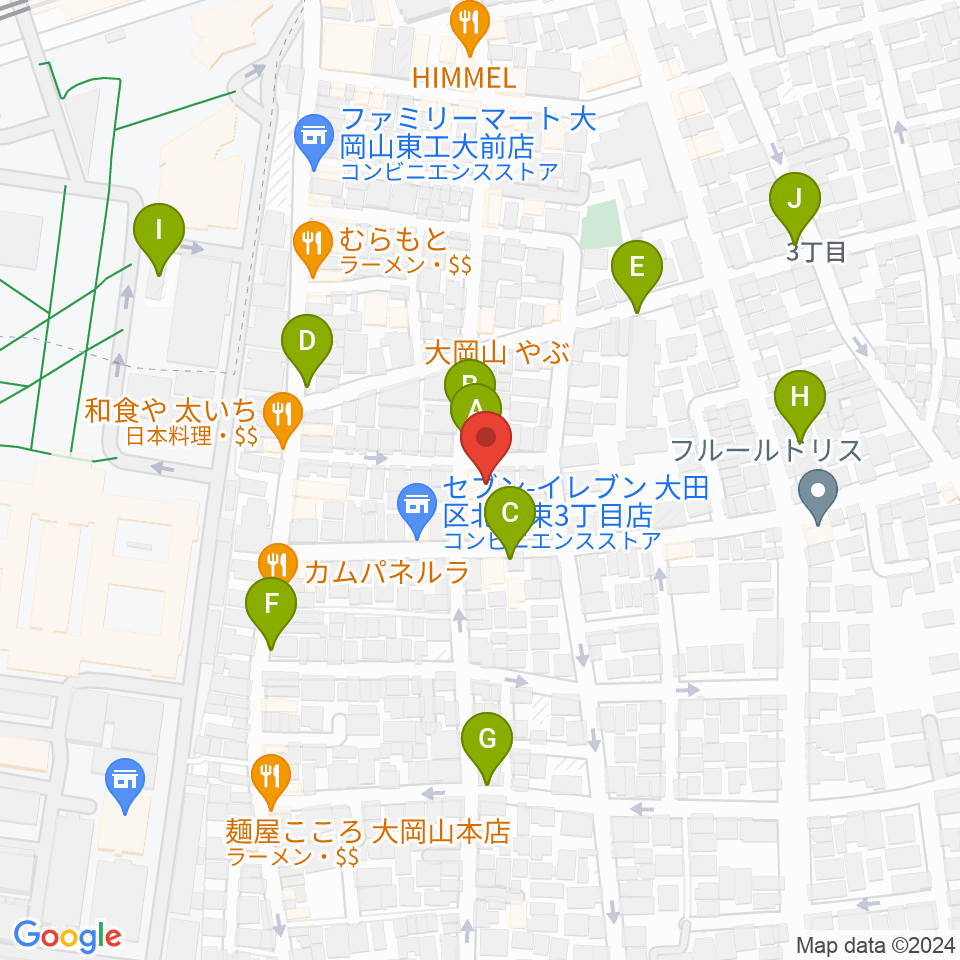 大岡山グッドストックトーキョー周辺の駐車場・コインパーキング一覧地図