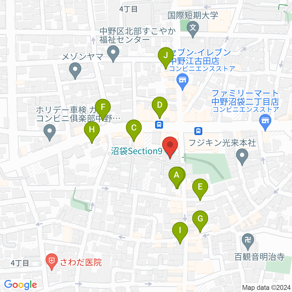 沼袋Section9周辺の駐車場・コインパーキング一覧地図