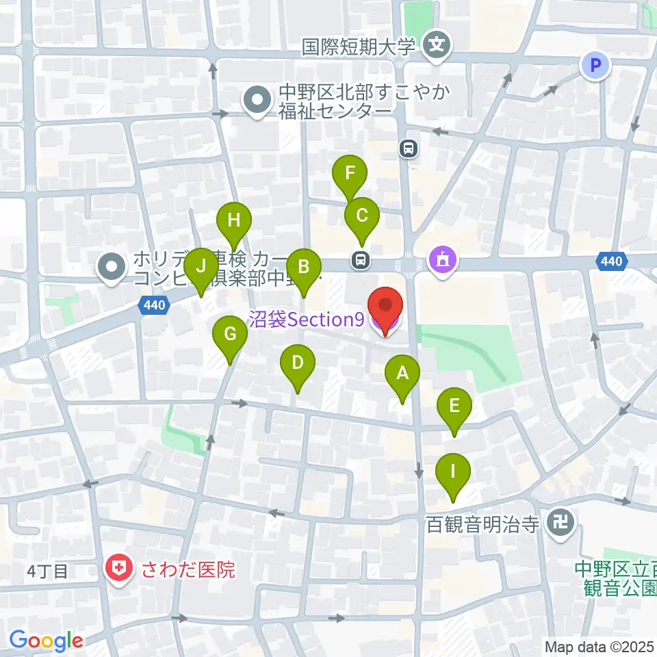 沼袋Section9周辺の駐車場・コインパーキング一覧地図