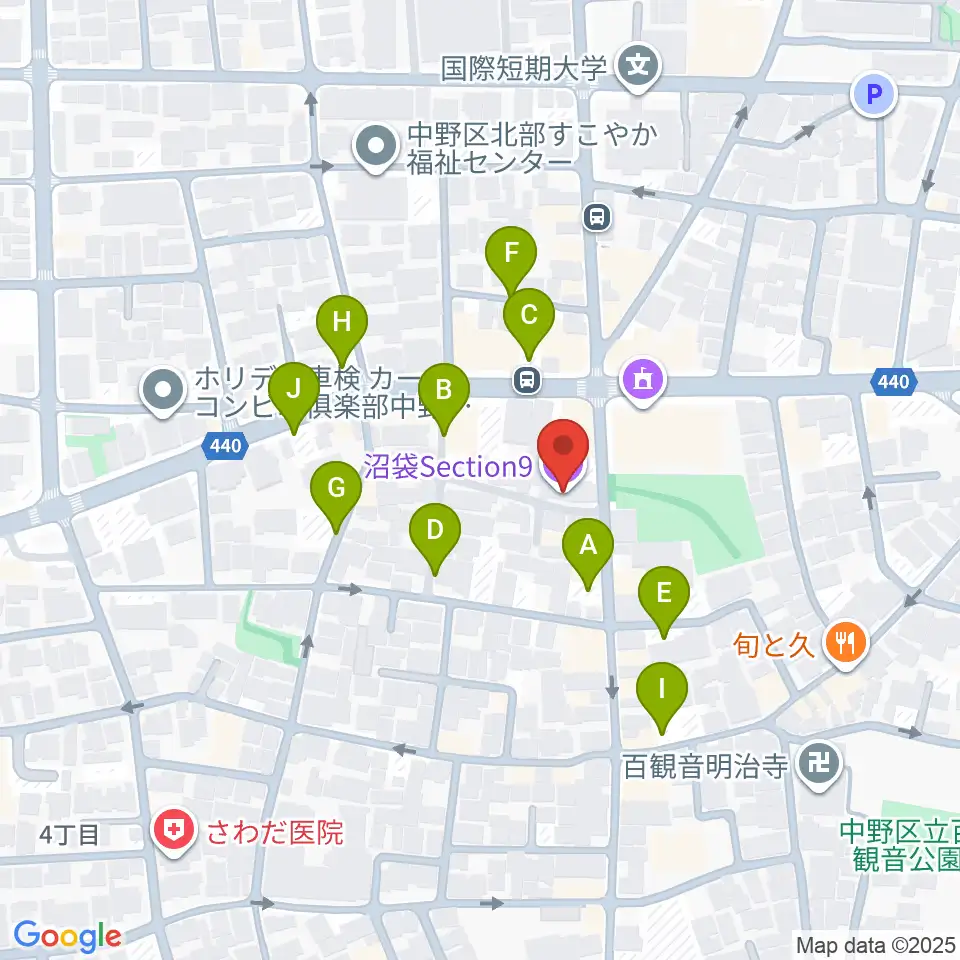 沼袋Section9周辺の駐車場・コインパーキング一覧地図