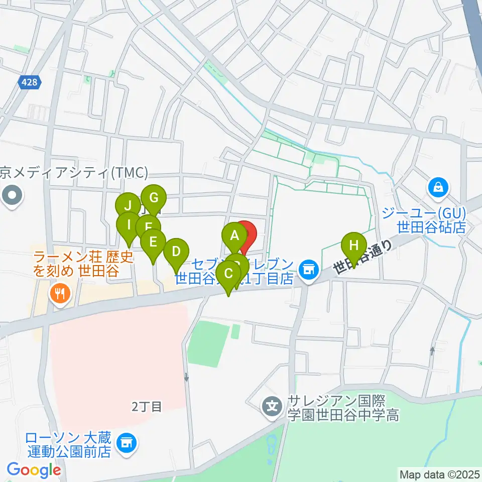 MGS Music School 砧校周辺の駐車場・コインパーキング一覧地図