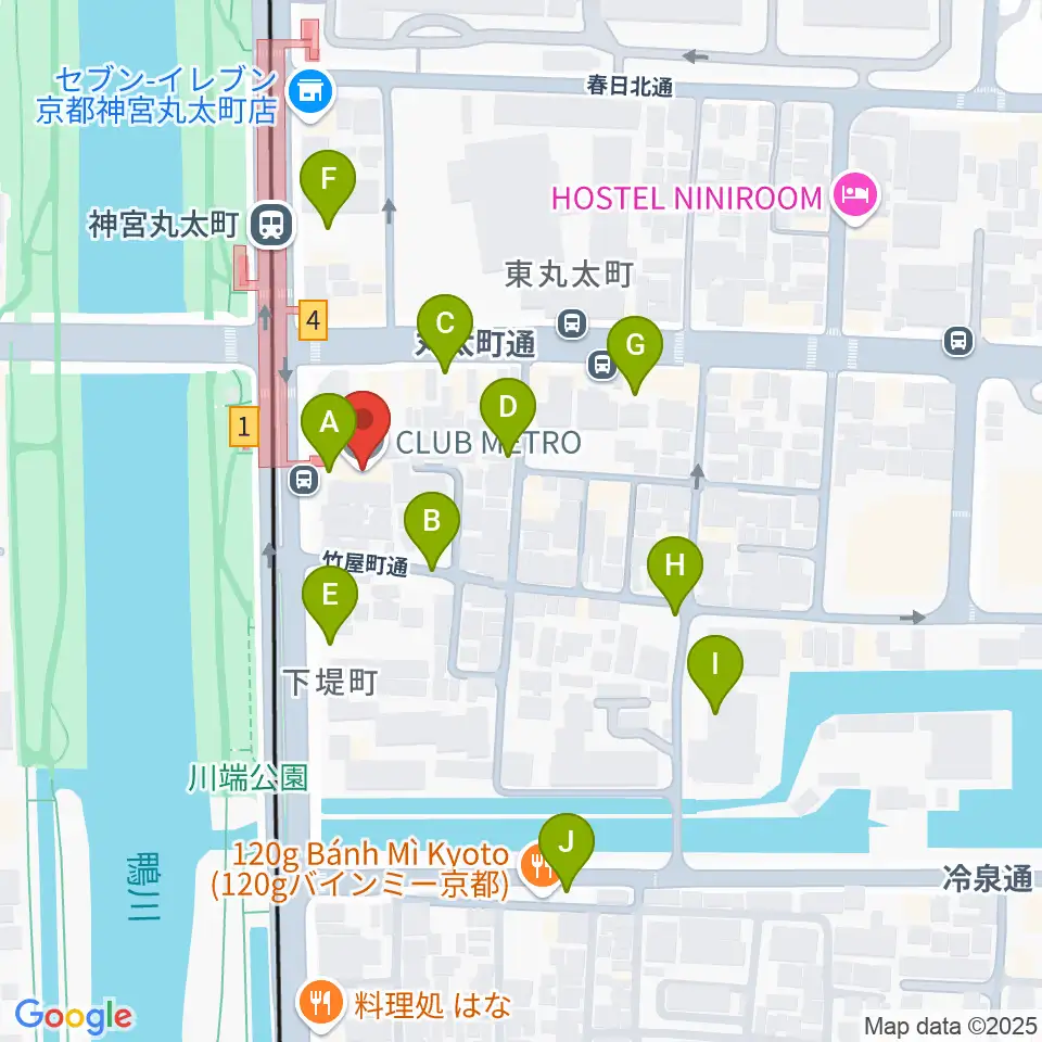 京都メトロ周辺の駐車場・コインパーキング一覧地図