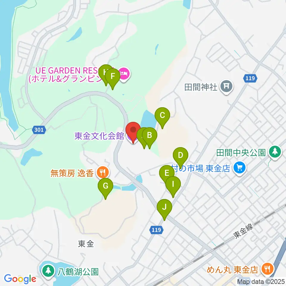 東金文化会館周辺の駐車場・コインパーキング一覧地図