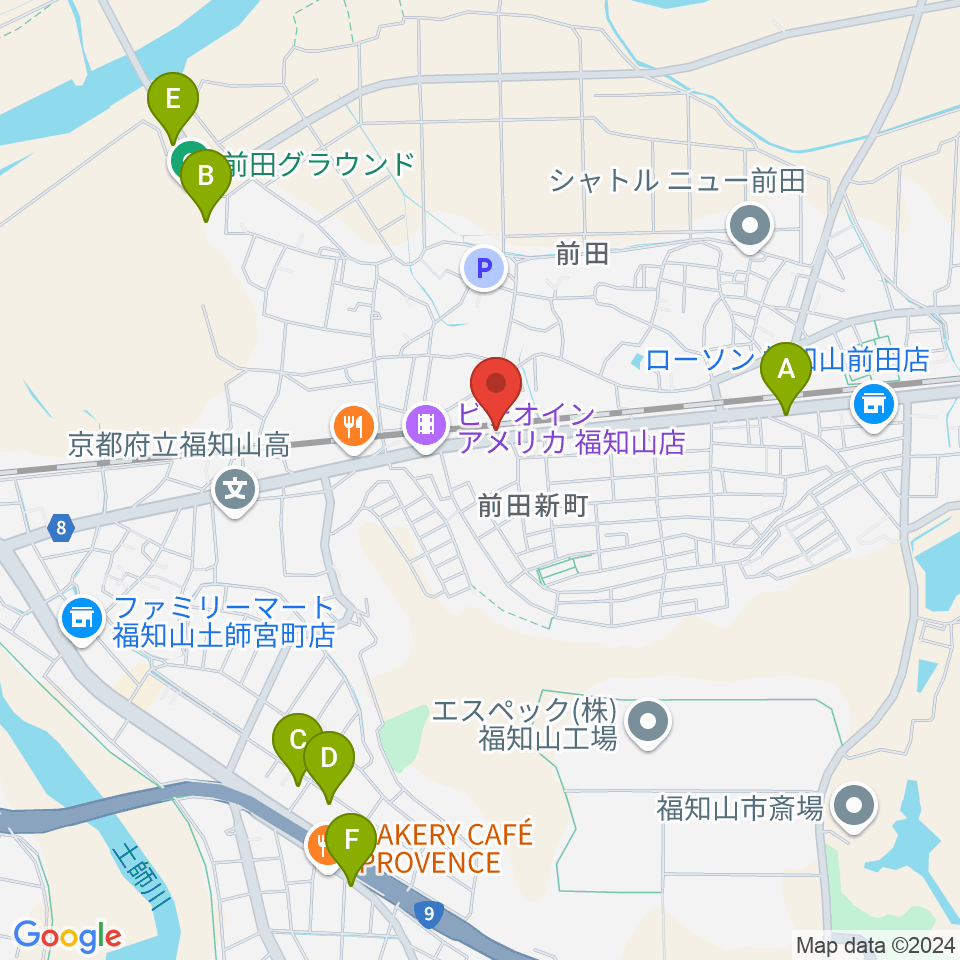 福知山サウンドラット周辺の駐車場・コインパーキング一覧地図