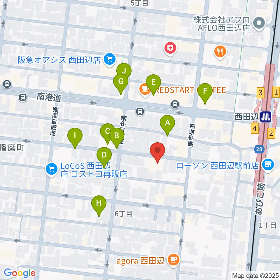 西田辺PIANO STUDIO周辺の駐車場・コインパーキング一覧地図