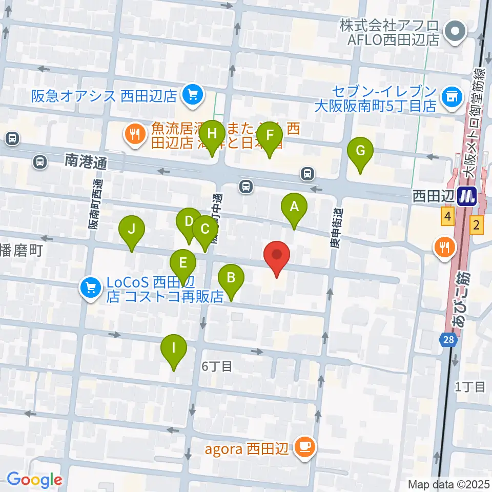 西田辺PIANO STUDIO周辺の駐車場・コインパーキング一覧地図