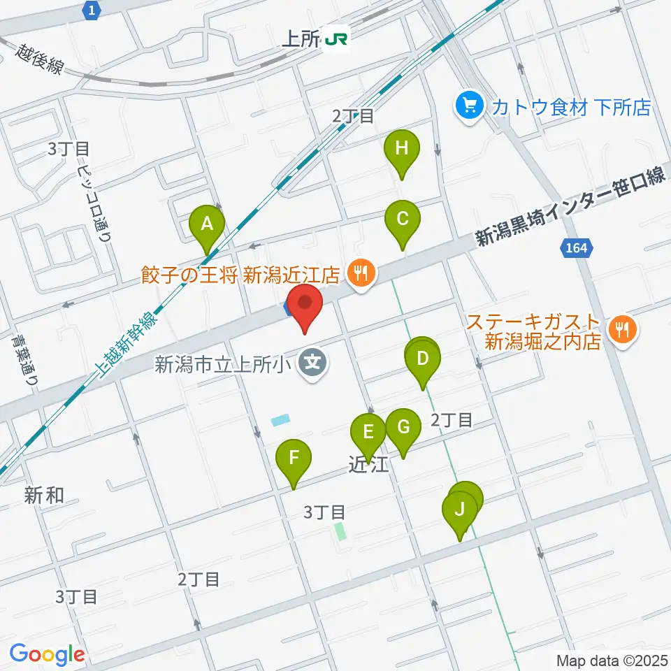 ハードオフ楽器館新潟近江店周辺の駐車場・コインパーキング一覧地図