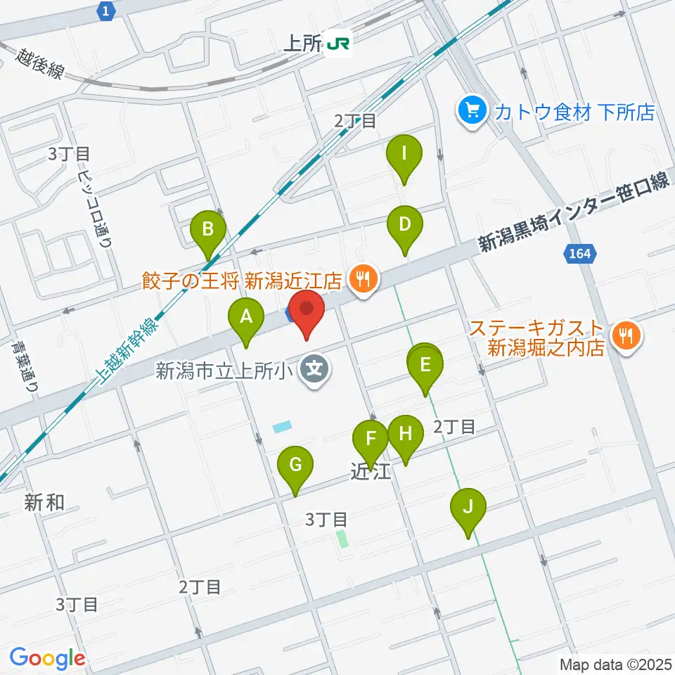 ハードオフ楽器館新潟近江店周辺の駐車場・コインパーキング一覧地図