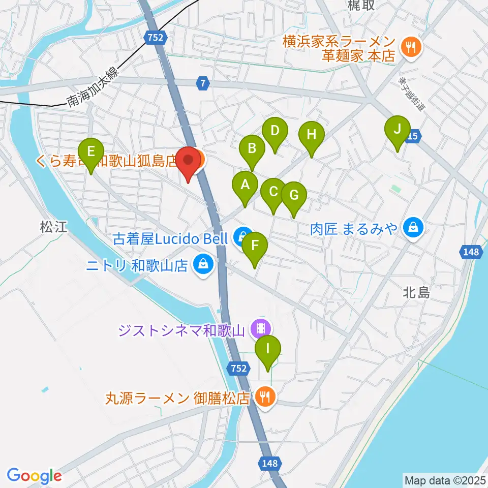 和歌山LURU HALL周辺の駐車場・コインパーキング一覧地図