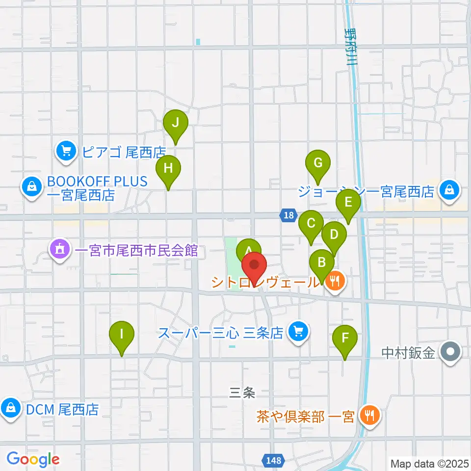 クラヴィア音楽教室周辺の駐車場・コインパーキング一覧地図