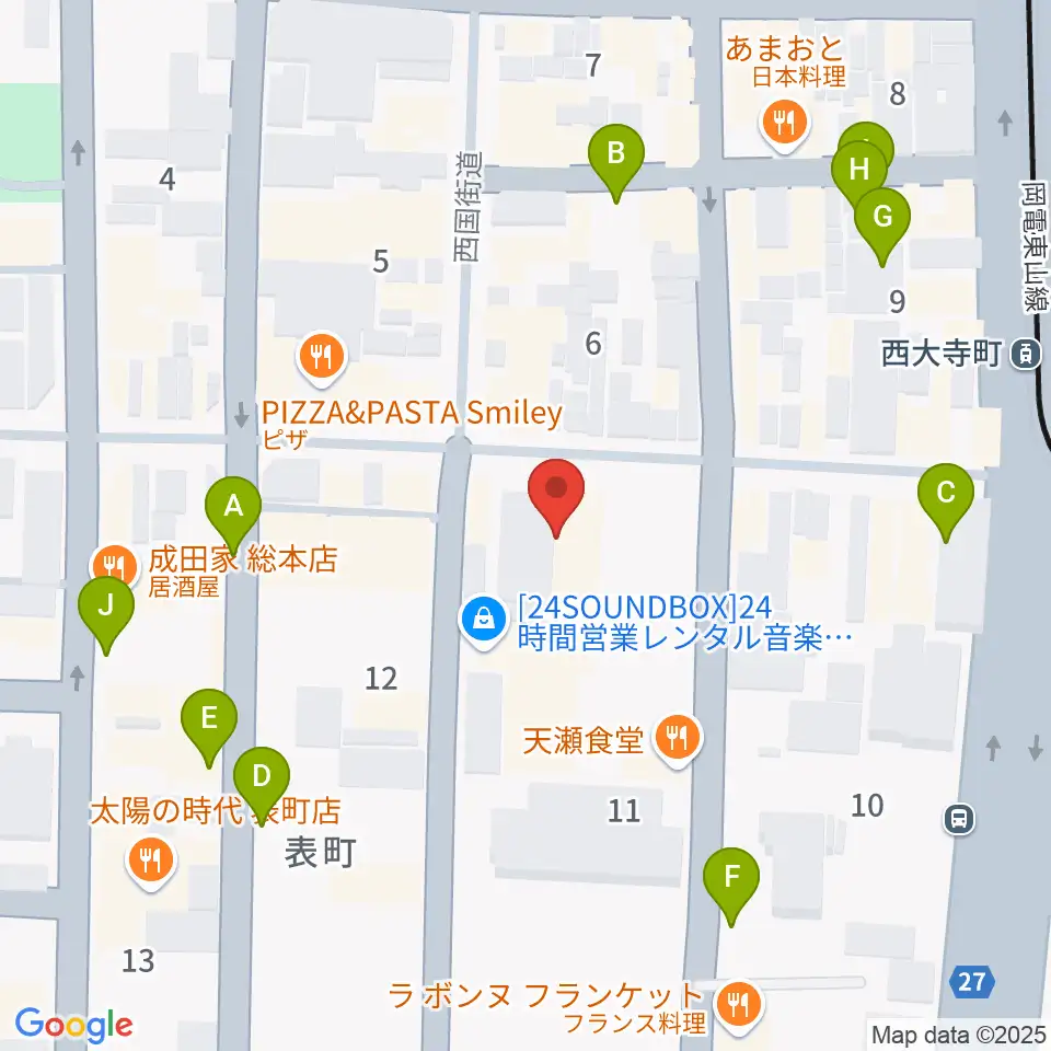 岡山デスペラード周辺の駐車場・コインパーキング一覧地図