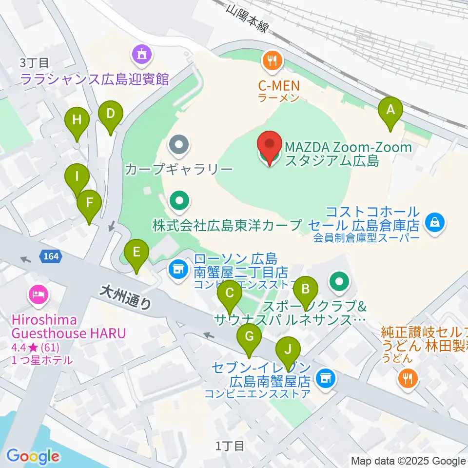 Mazda Zoom-Zoom スタジアム広島周辺の駐車場・コインパーキング一覧地図