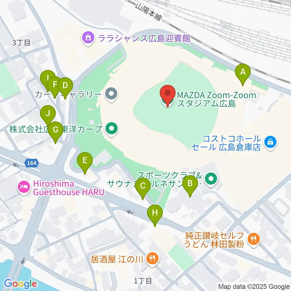 Mazda Zoom-Zoom スタジアム広島周辺の駐車場・コインパーキング一覧地図