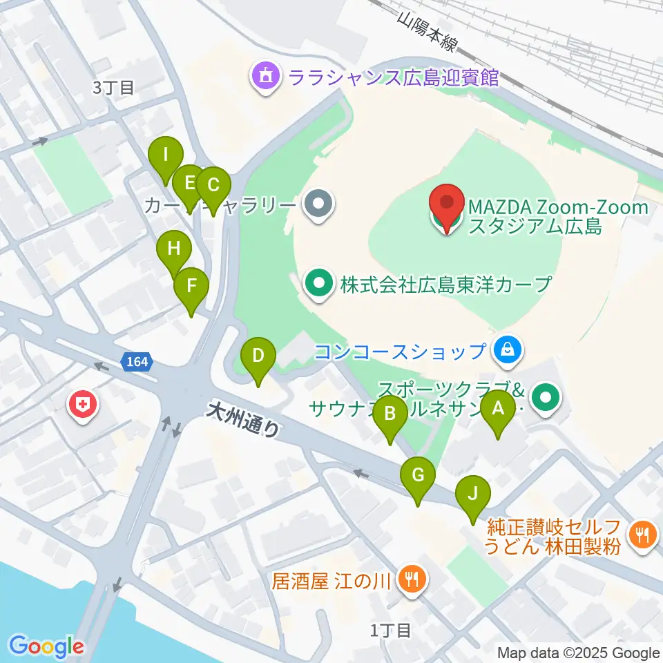 Mazda Zoom-Zoom スタジアム広島周辺の駐車場・コインパーキング一覧地図