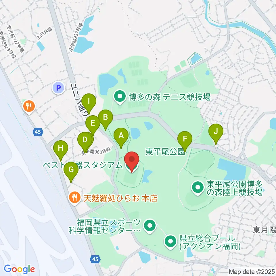 ベスト電器スタジアム周辺の駐車場・コインパーキング一覧地図