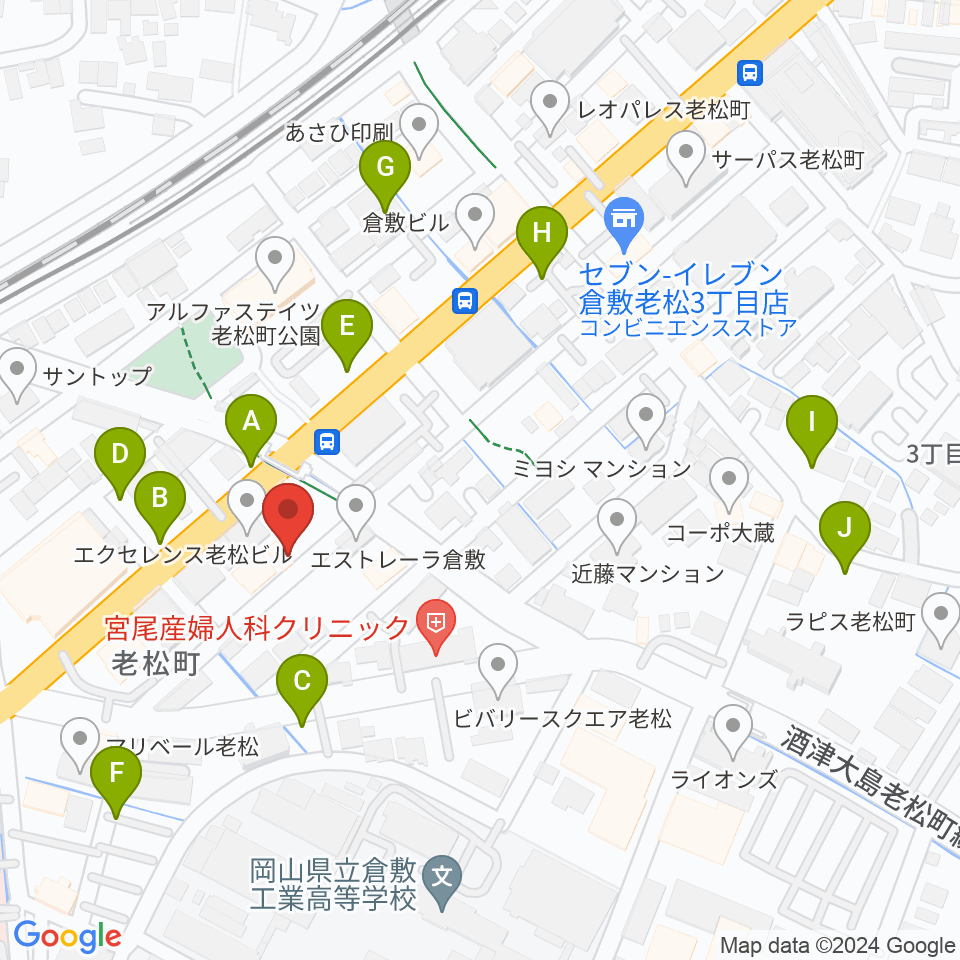 倉敷クッキージャー周辺の駐車場・コインパーキング一覧地図