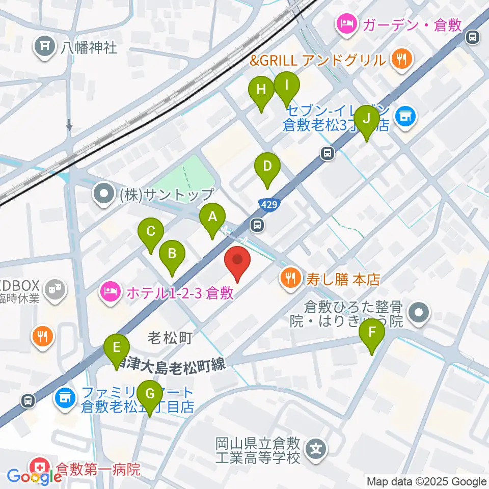 倉敷クッキージャー周辺の駐車場・コインパーキング一覧地図