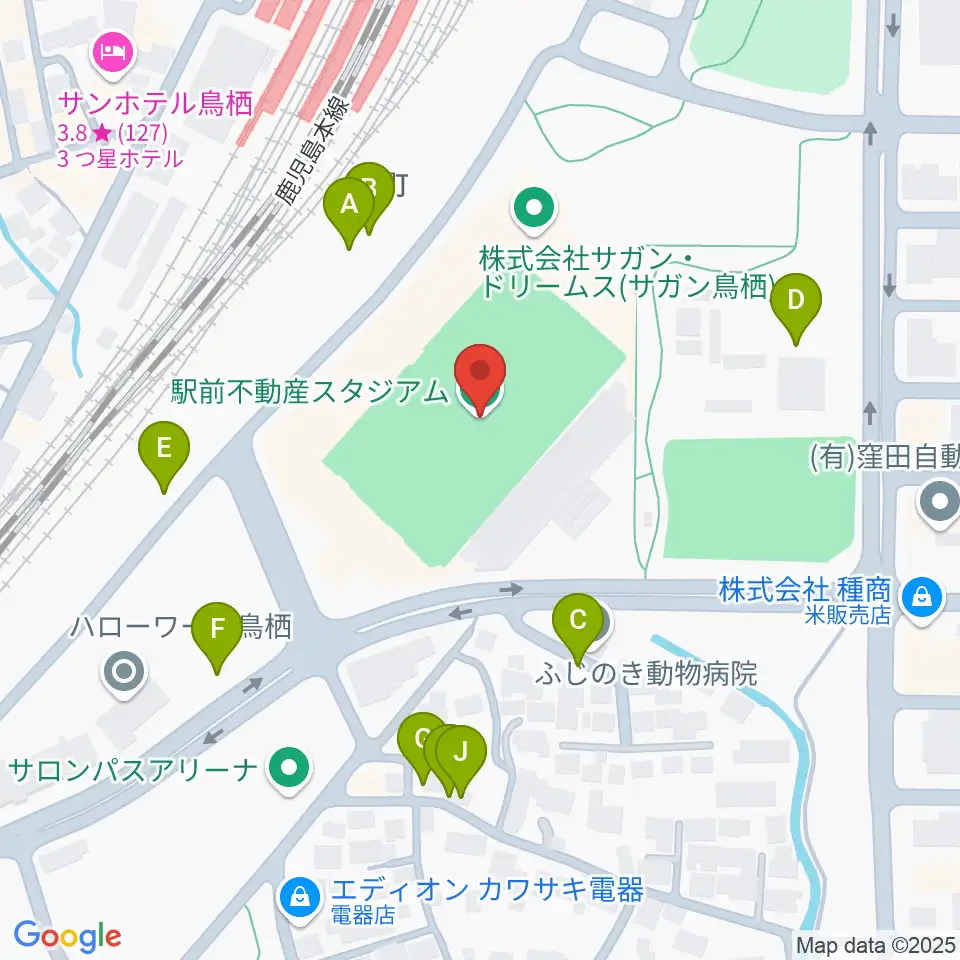 駅前不動産スタジアム周辺の駐車場・コインパーキング一覧地図