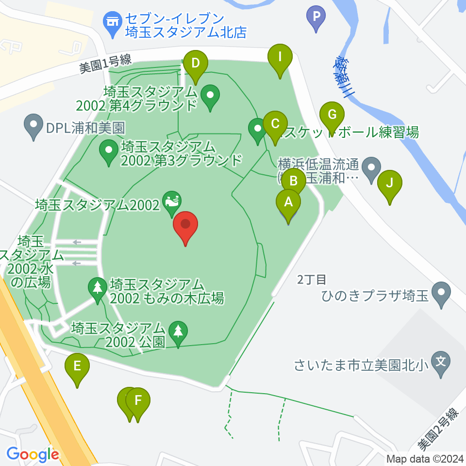 埼玉スタジアム02 周辺の駐車場 コインパーキング一覧マップ