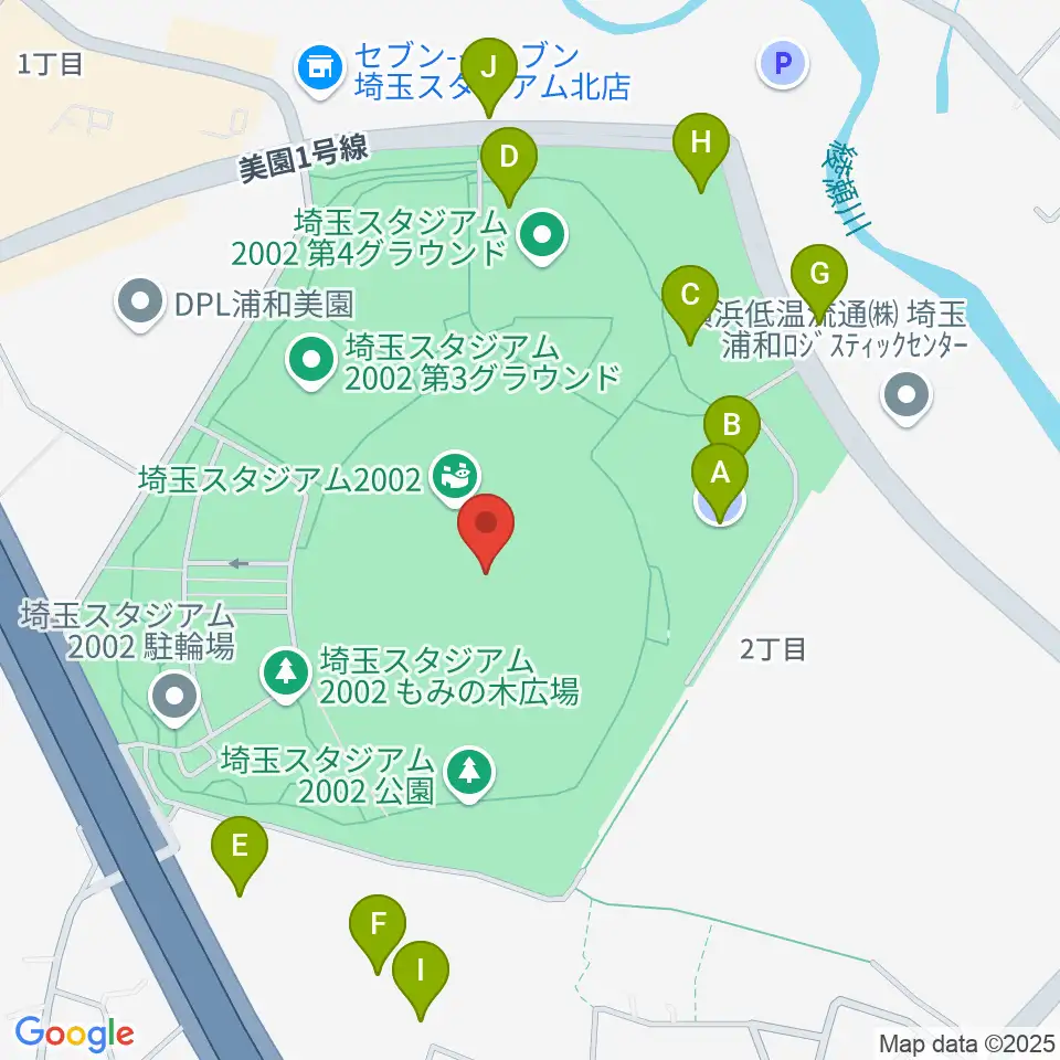 埼玉スタジアム2002周辺の駐車場・コインパーキング一覧地図
