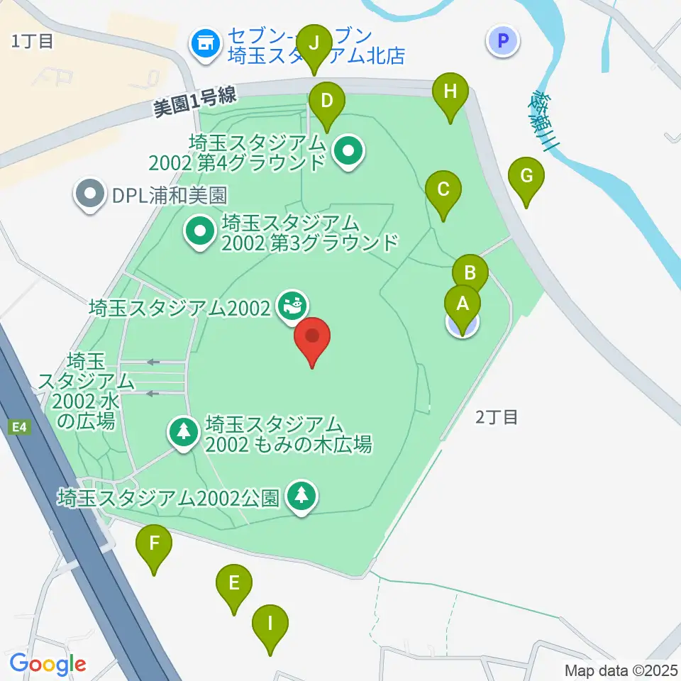 埼玉スタジアム2002周辺の駐車場・コインパーキング一覧地図