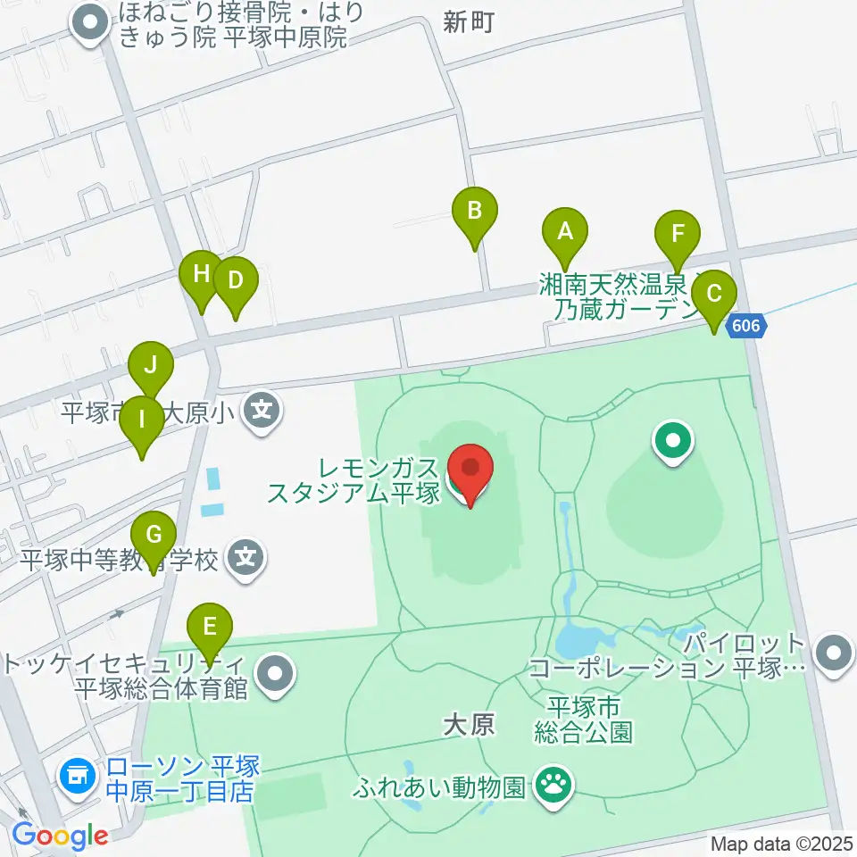 レモンガススタジアム平塚周辺の駐車場・コインパーキング一覧地図