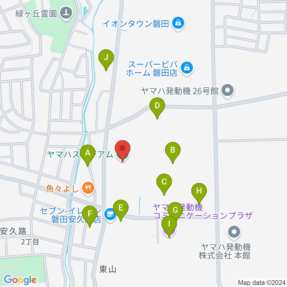 ヤマハスタジアム周辺の駐車場・コインパーキング一覧地図