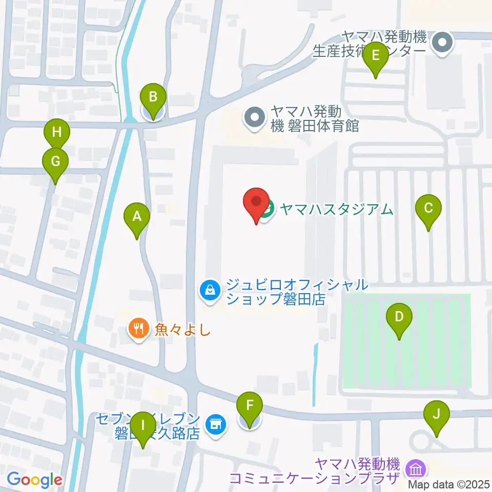 ヤマハスタジアム周辺の駐車場・コインパーキング一覧地図
