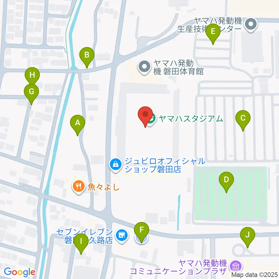 ヤマハスタジアム周辺の駐車場・コインパーキング一覧地図
