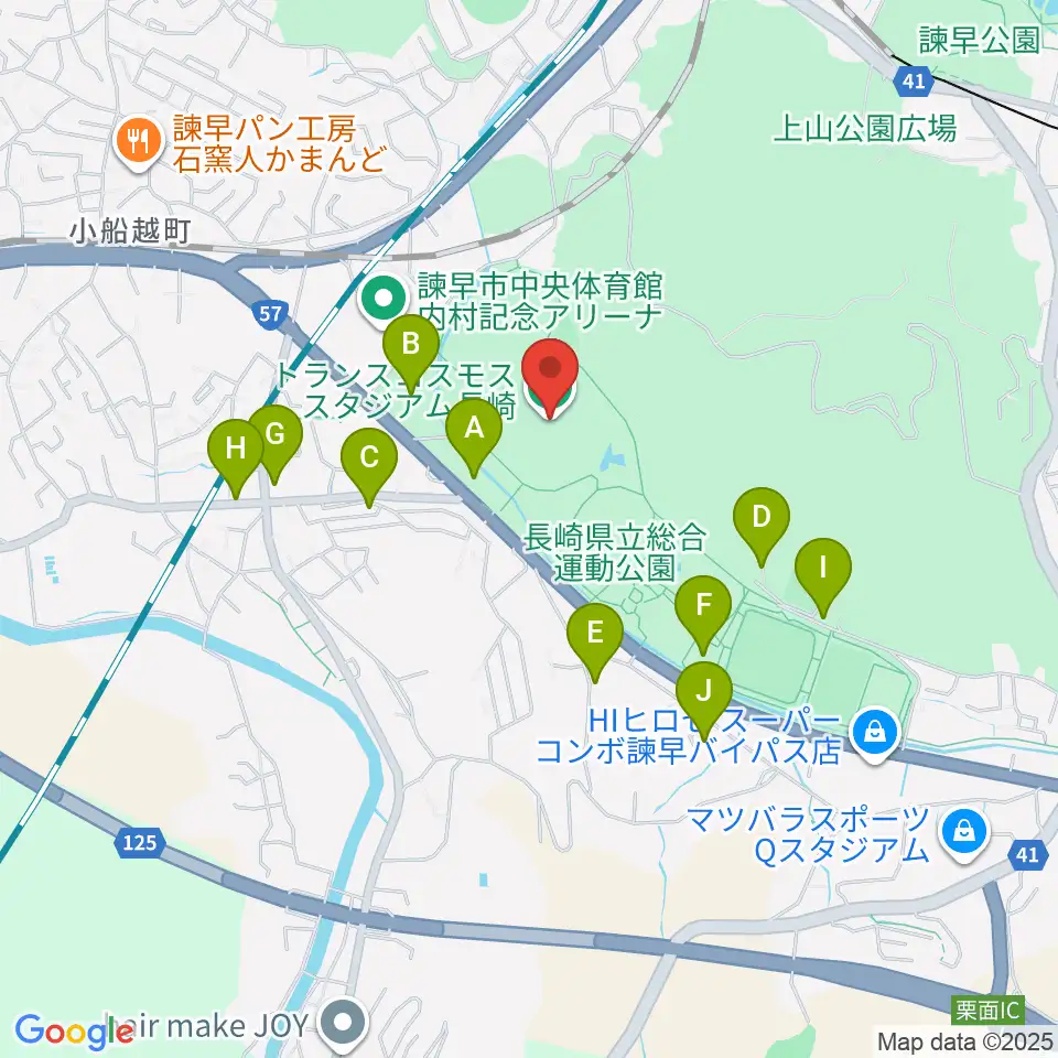 トランスコスモススタジアム長崎周辺の駐車場・コインパーキング一覧地図