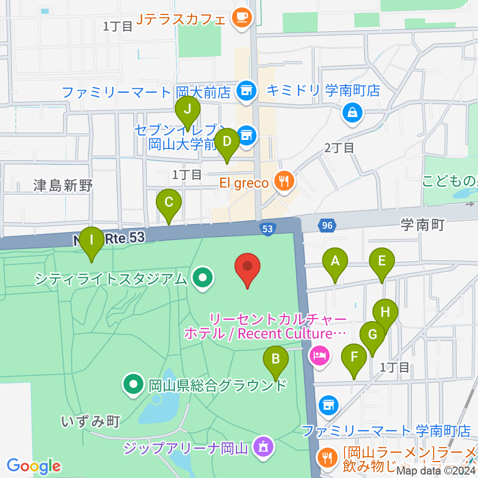 シティライトスタジアム周辺の駐車場・コインパーキング一覧地図