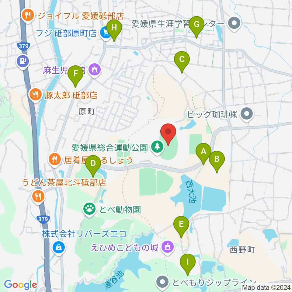 ニンジニアスタジアム周辺の駐車場・コインパーキング一覧地図