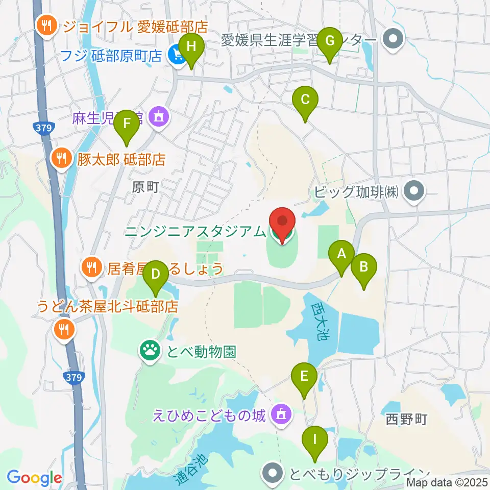 ニンジニアスタジアム周辺の駐車場・コインパーキング一覧地図