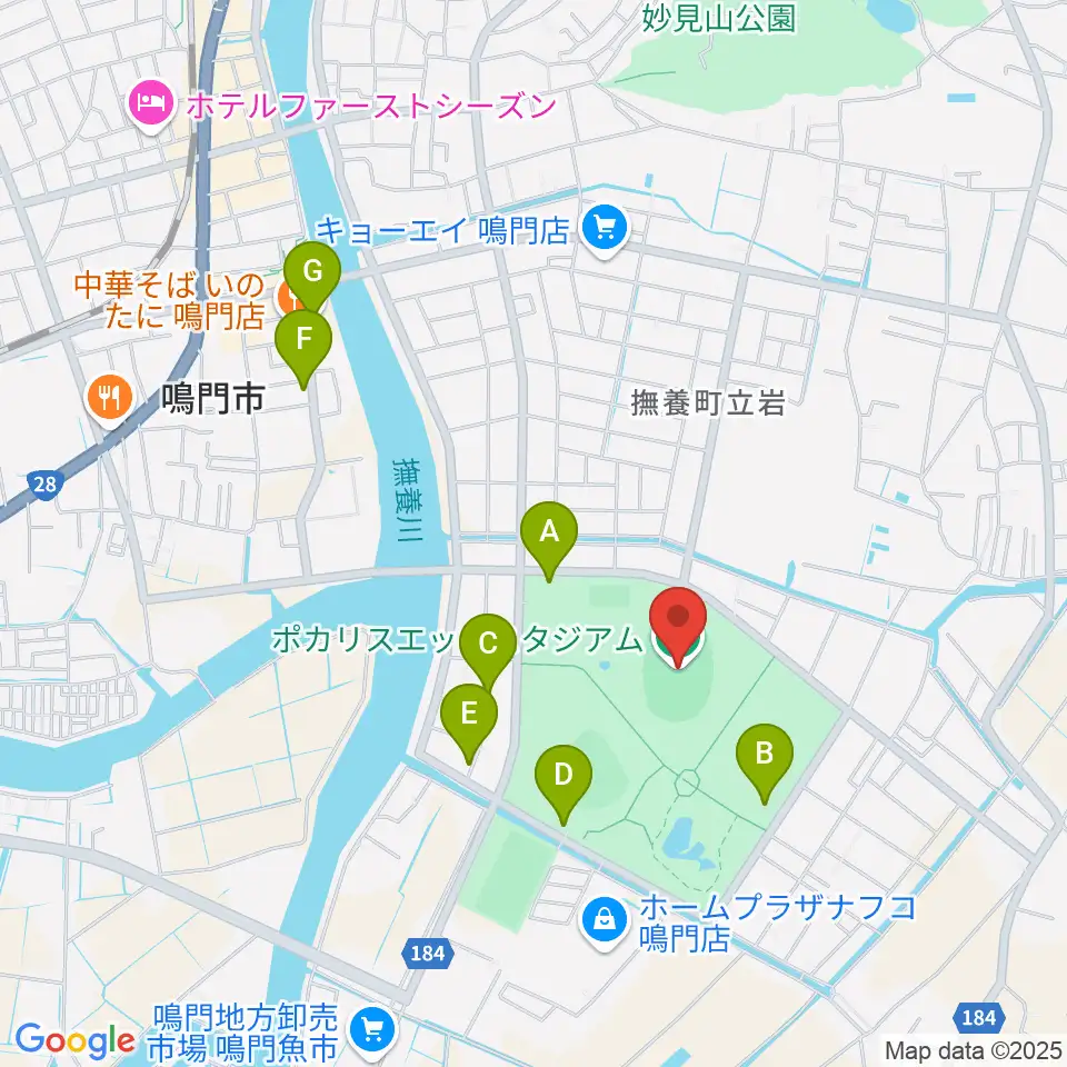 ポカリスエットスタジアム周辺の駐車場・コインパーキング一覧地図