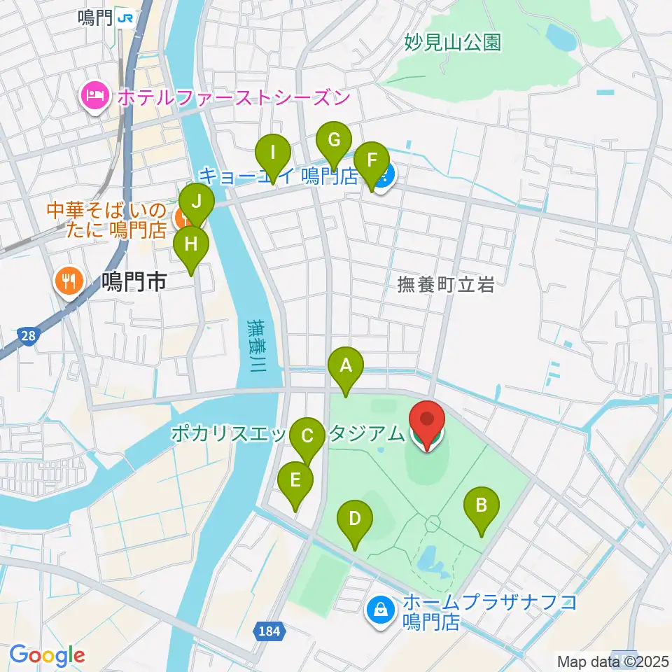 ポカリスエットスタジアム周辺の駐車場・コインパーキング一覧地図
