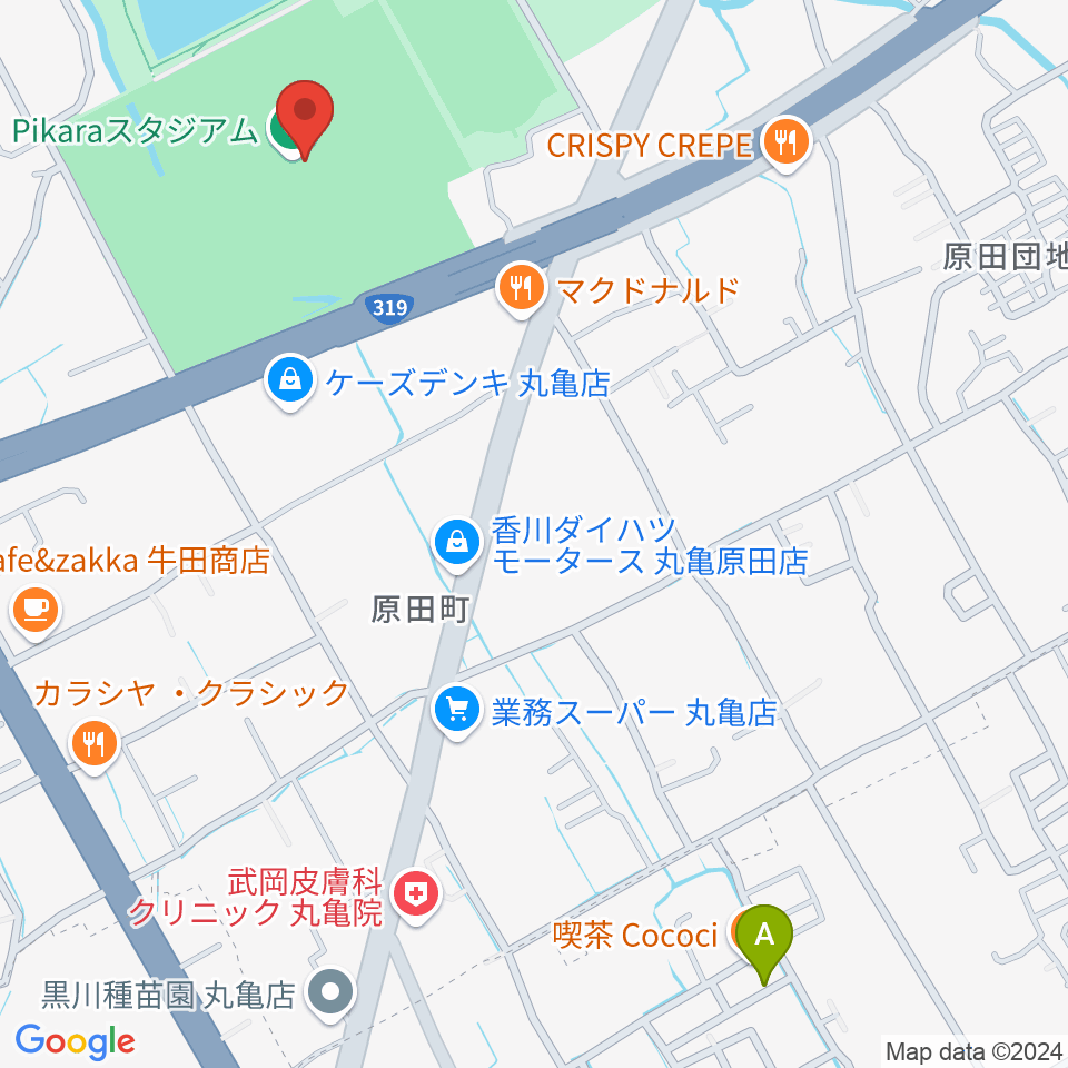 Pikaraスタジアム周辺の駐車場・コインパーキング一覧地図